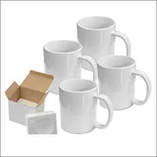 11OZ WHITE COATED MUG CUP WITH WHITE BOX