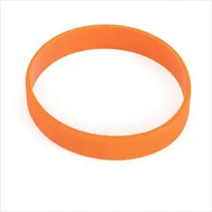 Small orange rubber wristband