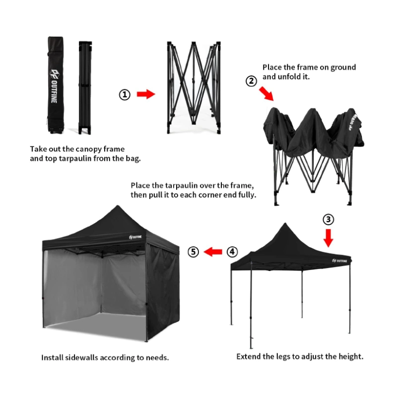 FOLDING TENT 3 FULL SIDE WALLS - Image 3